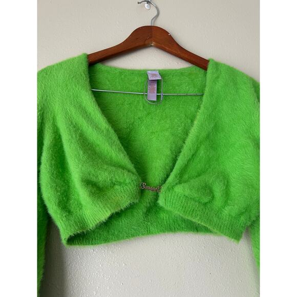 Savage X Fenty Fuzzy Fluff It Cropped Sweater Size Medium - Picture 3 of 8